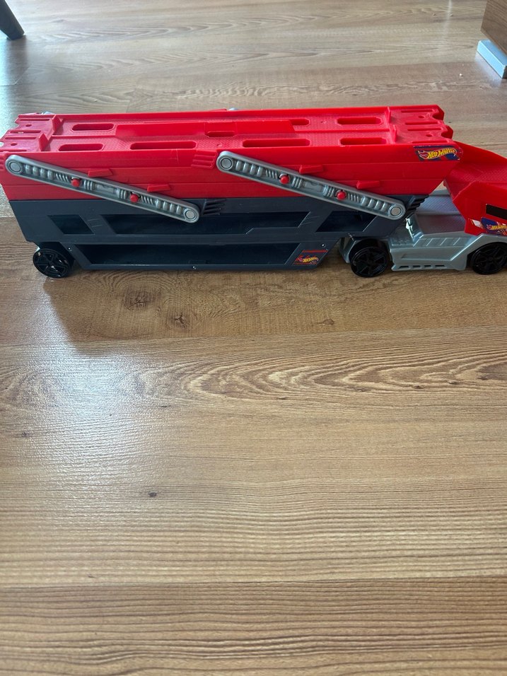 Hot Wheels Kırmızı-Gri Oyuncak araba taşıyıcı - Görsel 5