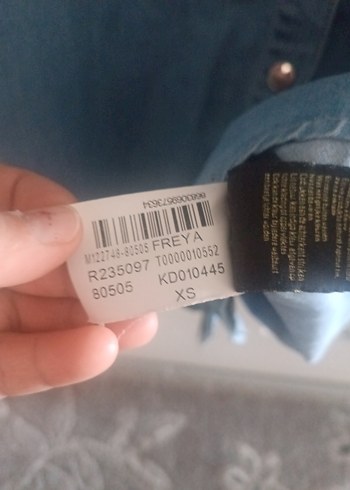 xs Beden mavi Renk Düğmeli Mavi Denim Kadın Gömlek