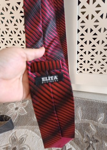 Koyu Kırmızı Çizgili Erkek Kravat - Görsel 4