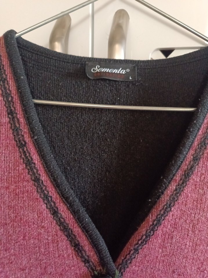 Bordo Örgü Yün Kadın Yelek - Görsel 3