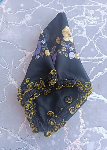 Vintage Çok Renkli Fırfırlı Kadın Fular - Görsel 2