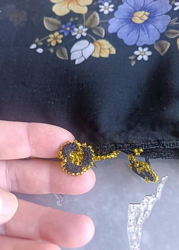 Vintage Çok Renkli Fırfırlı Kadın Fular - Görsel 3