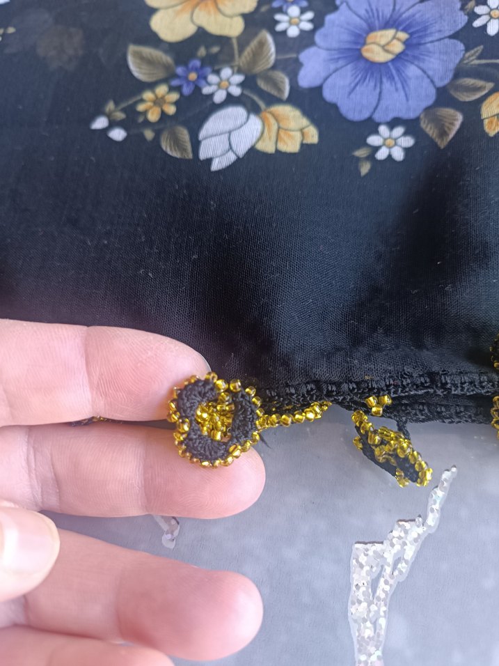 Vintage Çok Renkli Fırfırlı Kadın Fular - Görsel 3