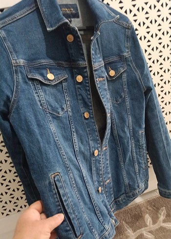 Düğmeli Mavi Kadın Denim Ceket - Görsel 2