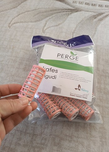Perge Pastel Pembe Bigudi Seti - Görsel 4