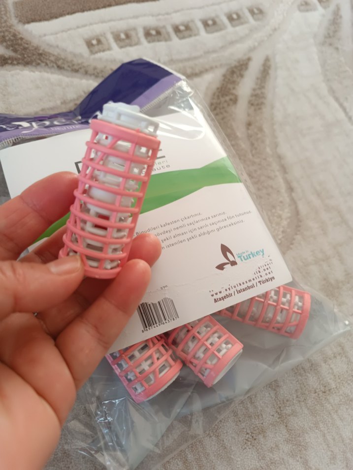Perge Pastel Pembe Bigudi Seti - Görsel 3