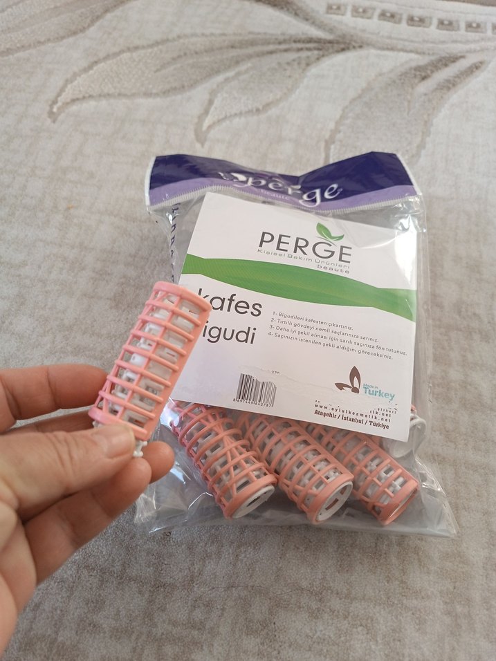 Perge Pastel Pembe Bigudi Seti - Görsel 4
