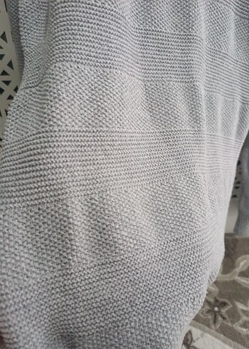 Gri Kadın Örme Uzun Kollu Kazak - Görsel 2