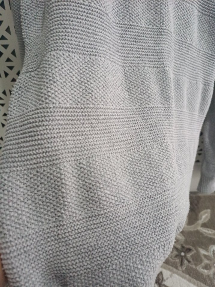 Gri Kadın Örme Uzun Kollu Kazak - Görsel 2