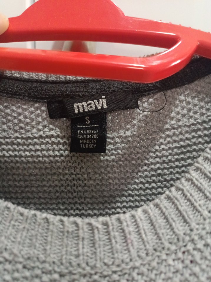 Gri Kadın Örme Uzun Kollu Kazak - Görsel 3