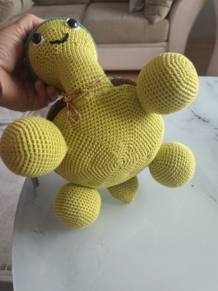 Renkli Örgü Kaplumbağa Peluş Oyuncak - Görsel 3