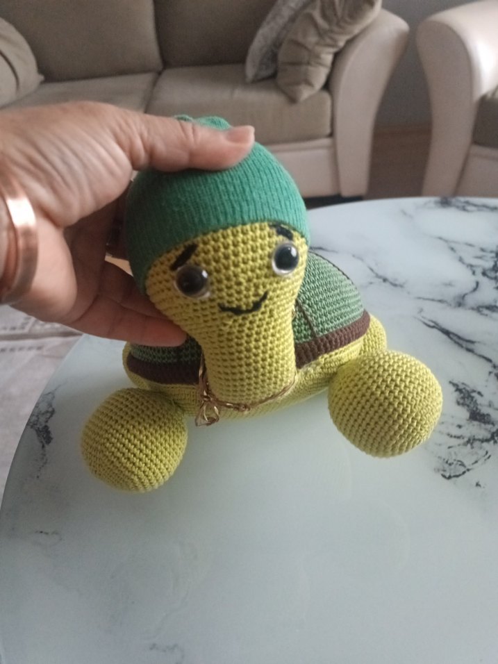 Renkli Örgü Kaplumbağa Peluş Oyuncak - Görsel 4
