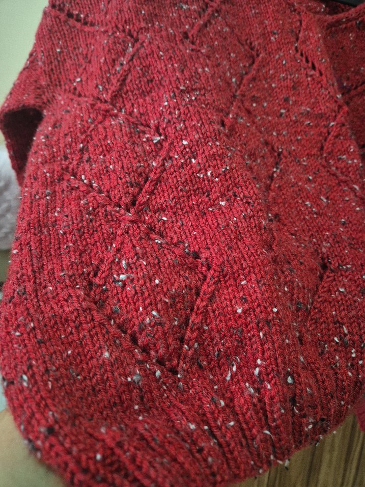 Bordo V Yaka Örgü Kadın Kazak - Görsel 3