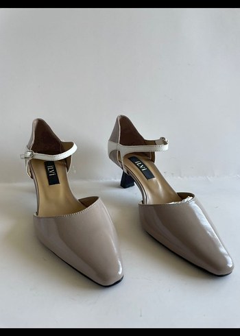 ilvi Bej Gri Tokalı Stiletto Kadın Topuklu Ayakkabı