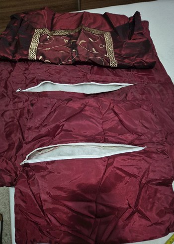 Bordo Nakışlı Yatak Örtüsü - Görsel 7