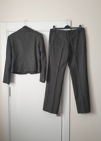 Gri Kadın Kumaş Ofis Takım - Görsel 2