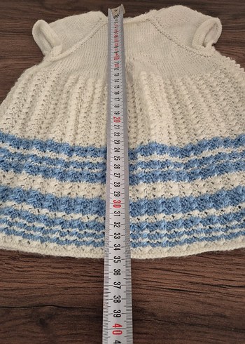 el örgüsü Beyaz bebek Elbise - Görsel 3