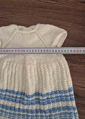 el örgüsü Beyaz bebek Elbise - Görsel 4