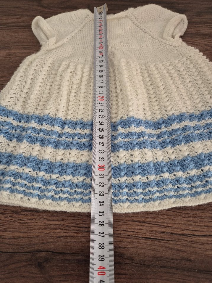 el örgüsü Beyaz bebek Elbise - Görsel 3