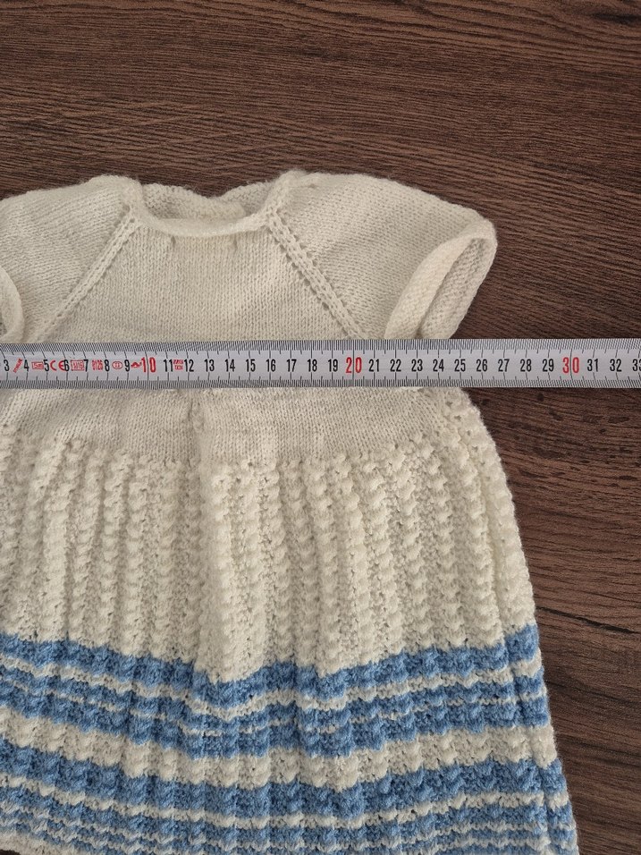 el örgüsü Beyaz bebek Elbise - Görsel 4