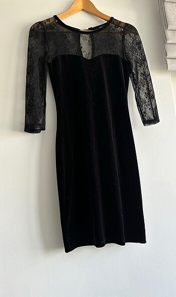 36 Beden siyah Renk Kadife elbise