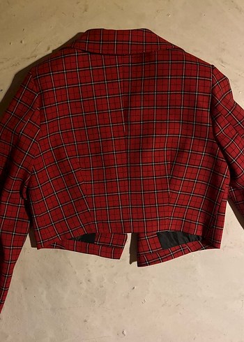s Beden kırmızı Renk CROP BLAZER CEKET