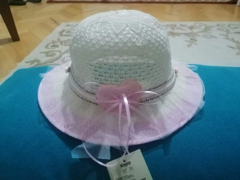 Beyaz Nakışlı Çocuk Örgü Şapka - Görsel 3