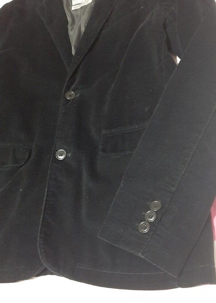 Orjinal  Boys siyah kadife ceket  - Görsel 5