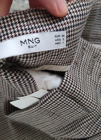 Mango kazayağı desenli culotte pantolon