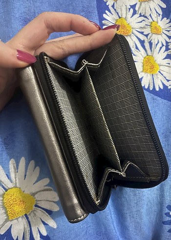 Gri Deri  Kadın Cüzdanı - Görsel 3