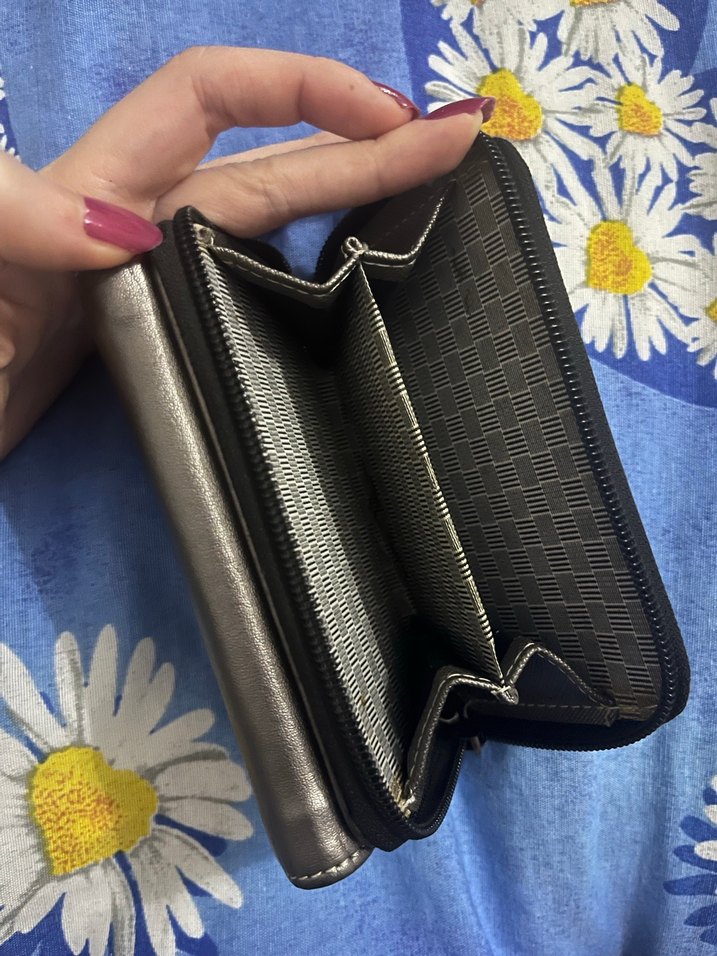 Gri Deri  Kadın Cüzdanı - Görsel 3