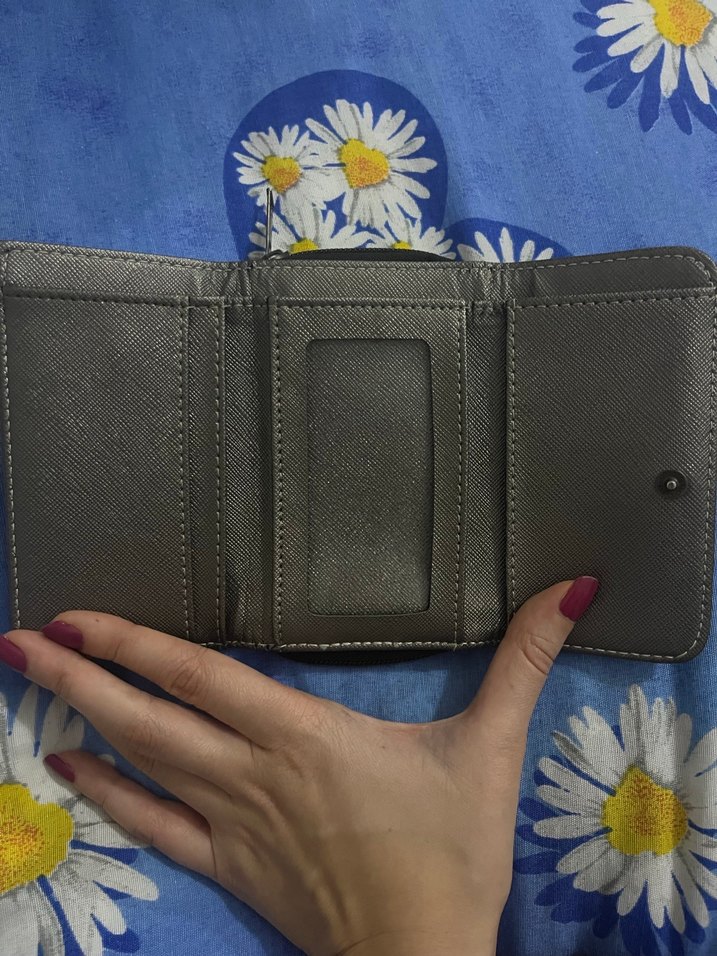 Gri Deri  Kadın Cüzdanı - Görsel 2