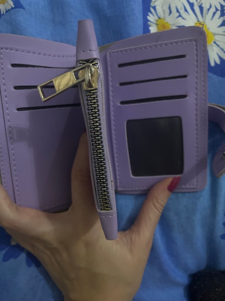 Mor Deri Kadın Cüzdanı Tokalı - Görsel 2