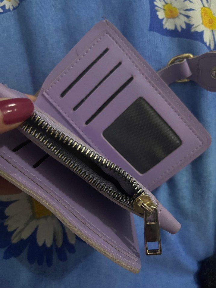Mor Deri Kadın Cüzdanı Tokalı - Görsel 4