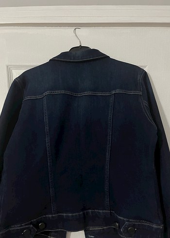 Düğmeli Lacivert Kadın Kot Ceket - Görsel 4