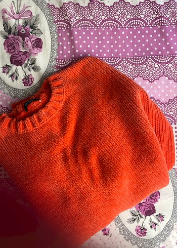 Kırmızı Örgü Kadın Triko - Görsel 3