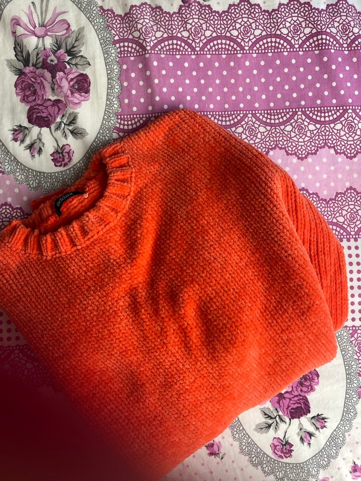 Kırmızı Örgü Kadın Triko - Görsel 3