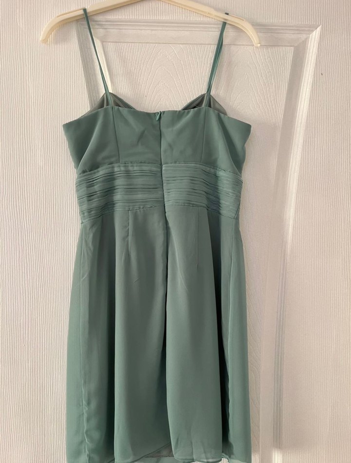 Turkuaz Pilili Midi Kadın Abiye Elbise - Görsel 2