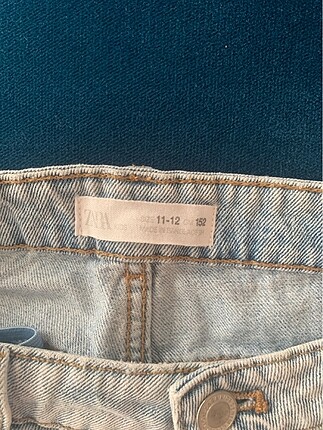11-12 Yaş Beden mavi Renk Zara Kız Çocuk Denim Kısa Şort