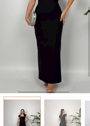 Siyah Uzun Kadın Elbise - Görsel 3