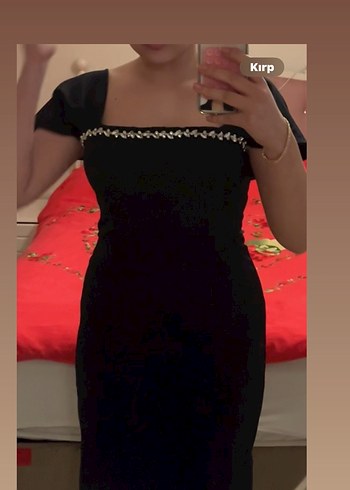 Siyah Uzun Kadın Elbise - Görsel 4