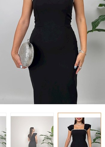 Siyah Uzun Kadın Elbise - Görsel 2