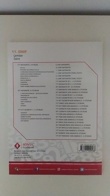 SONUÇ YAYINLARI 11.SINIF MATEMATİK ÇEMBER VE DAİRE FASİKÜLÜ