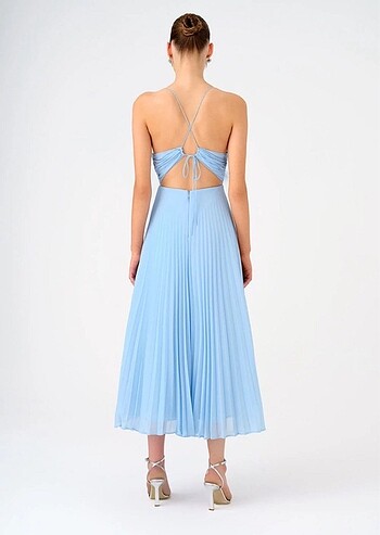 Cengiz Aktürk Piliseli Midi Abiye Elbise - Görsel 5