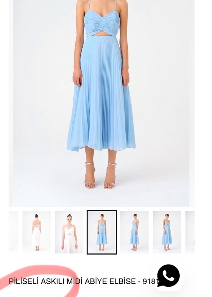 Cengiz Aktürk Piliseli Midi Abiye Elbise - Görsel 2