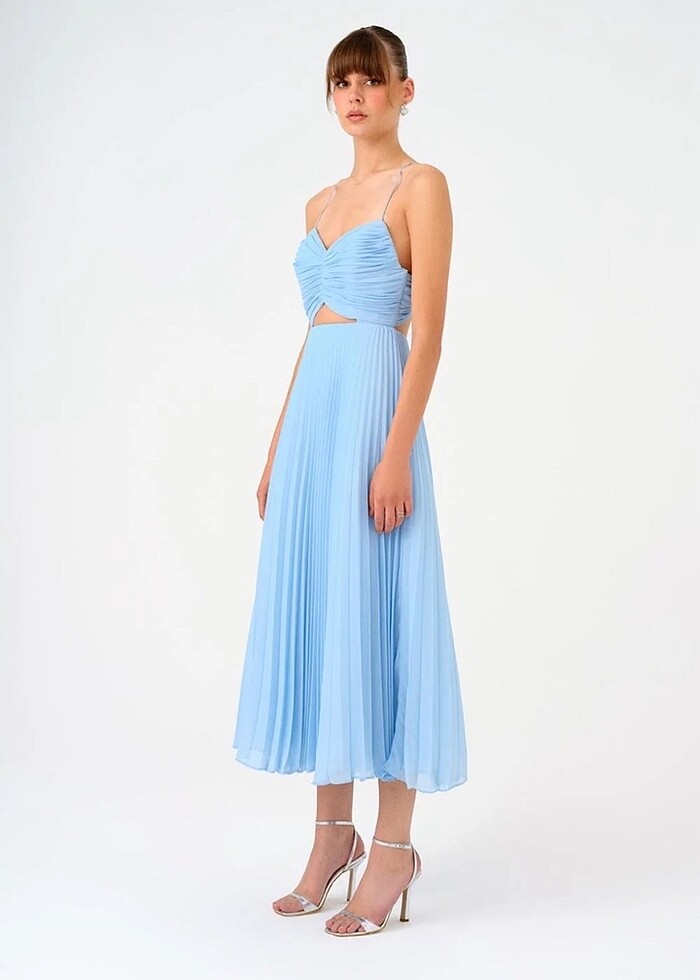 Cengiz Aktürk Piliseli Midi Abiye Elbise - Görsel 3