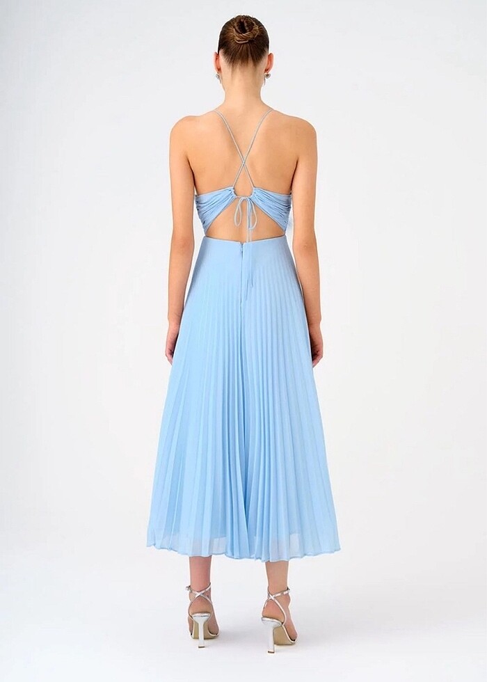 Cengiz Aktürk Piliseli Midi Abiye Elbise - Görsel 5