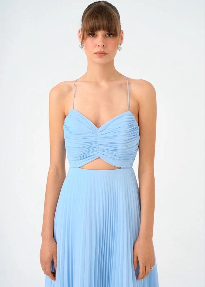 Cengiz Aktürk Piliseli Midi Abiye Elbise - Görsel 4