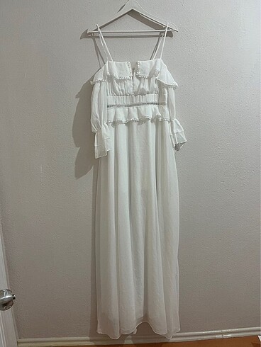 Beyaz Dış Çekim Elbisesi - Görsel 6