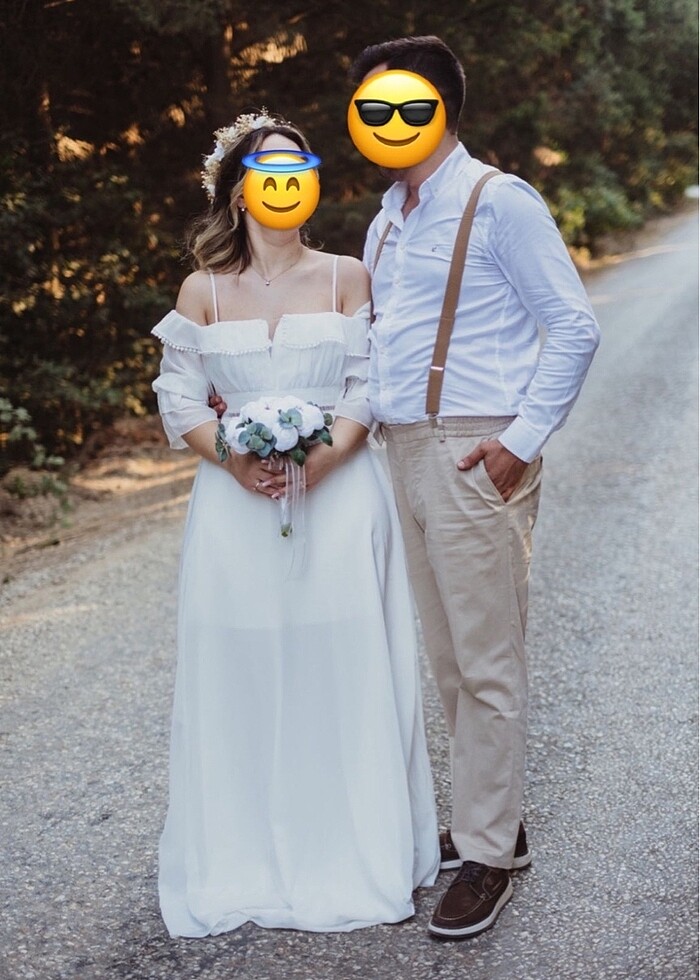 Beyaz Dış Çekim Elbisesi - Görsel 3